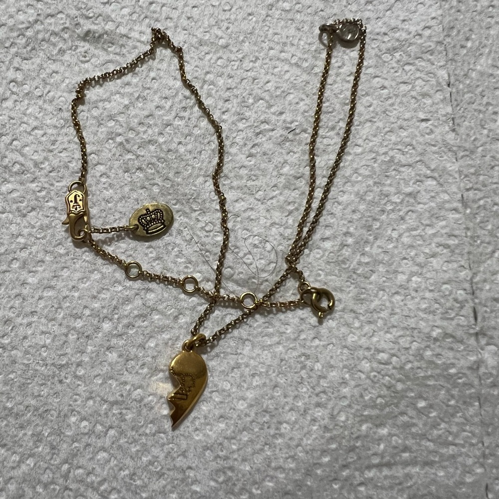 Juicy couture beautiful gold half heart necklace